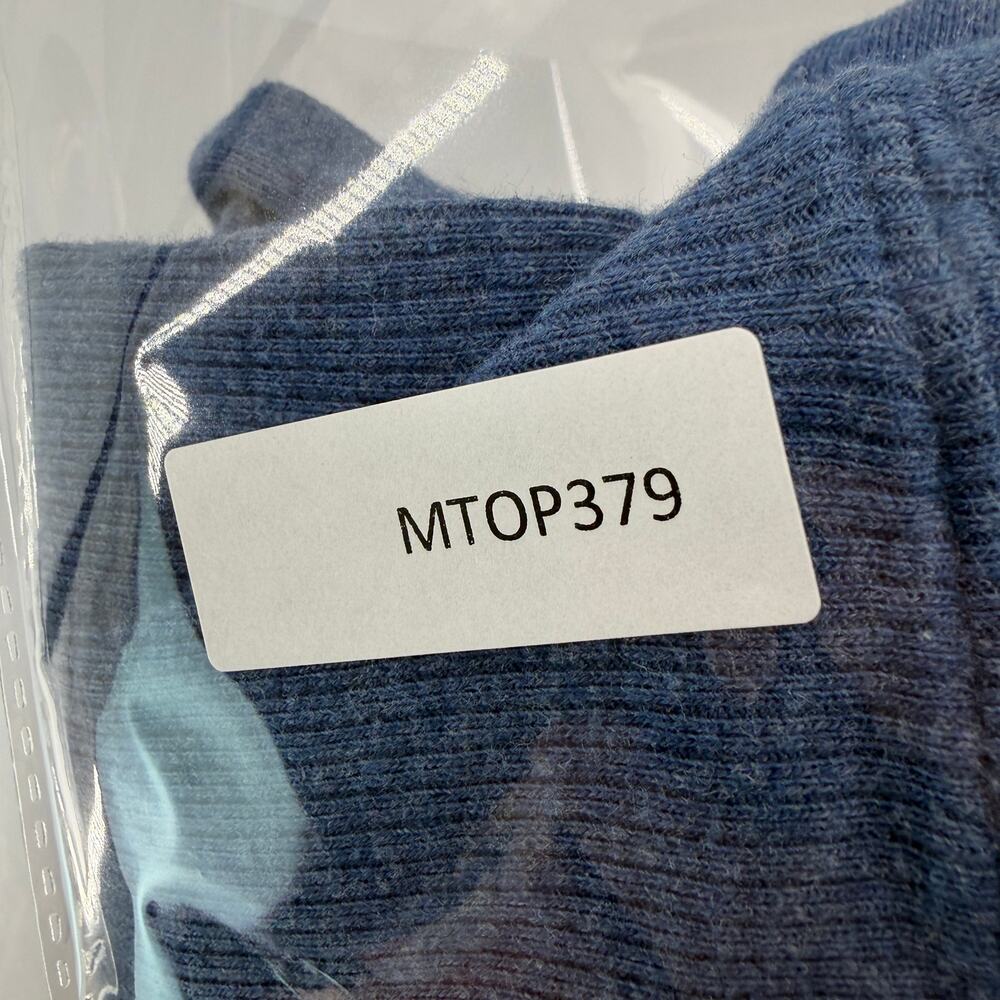 J.McLaughlin Mens Blue Pima Cotton 1/4 Zip Mock Neck Pullover Sweater Size M - Picture 13 of 15